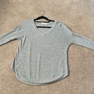 Gray V Neck Sweater